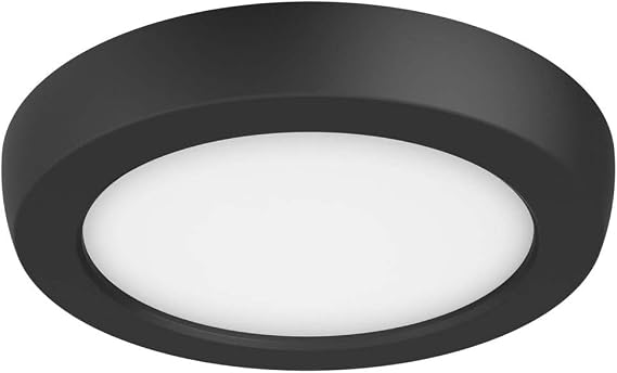 Nuvo Lighting 62/1701 Blink Pro - 9W CCT Selectable LED Round Edge Lit Flush Mount in Utilitarian Style-0.67 Inches Tall and 5 Inches Wide, Finish Color: Black