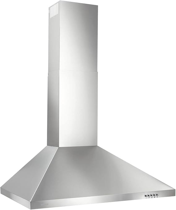 Broan-NuTone BW5036SSL Convertible, 3-Speed Wall-Mounted LED Lights Stainless Steel Chimney Range Hood, 380 Max Blower CFM, 36-Inch