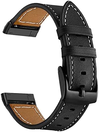 for Fitbit Versa 4 Bands, Geniue Leather Replacement Watch Strap for Fitbit Versa 4/ Versa 3, Fitbit Sense 2/Sense Bands for Women Men-Black