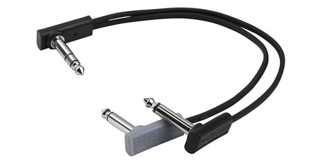 RockBoard Flat Patch Y-Splitter Cable - 20 cm / 7 7/8" Black