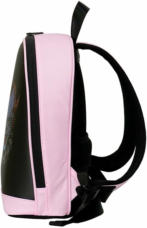 LED Backpack T7 with Programmable Screen, DIY Pixel Art Programming Screen Didital Backpack for Travel (pink)