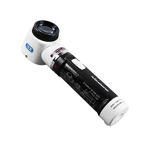 ENGINEER SL-71 LED Flashlight Loupe, 10x Magnifying Tool, Made in Japan | 30mm Scratch-Resistant Twin Lens, Integrated Square Scale, For Inspection & Detail Work, Professional Grade