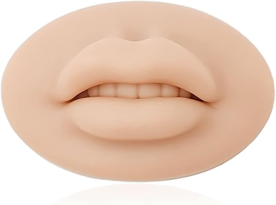ALLY-MAGIC Tattoo Practice Lips, 1 PCS Silicone Microblading Practice Skin, 3D Fake Skin, Tattoo Skin Cosmetic Makeup Lips Training Y8-3DZC(LIGHT SKIN)