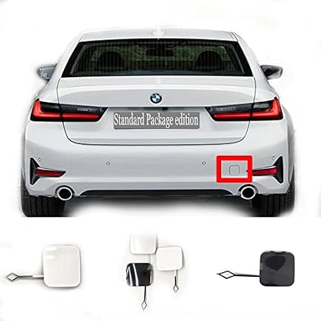 Rear Tow Cover for 19-22 BMW 3 Series G20 Sedan G21 Wagon 316d 318dX 320iX 328dX 328iX 330dX 335dX 335i 335iX 2019 2020 2021 2022 Bumper Hook Eye Towing Cap 51128493939 (Black)