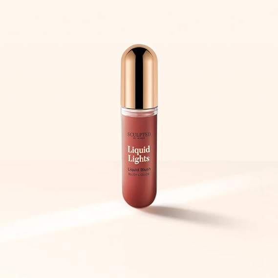 Liquid Lights Blush from Sculpted by Aimee (Matte Real Peachy) – 20g Vegan Liquid Blusher for Radiant Pop – 4 Shades for Pink, Peach or Rosy Blush Effect