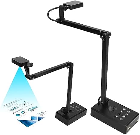 4K USB Document Camera, 16MP Webcam & Visualiser, Image Invert, Foldable for Live Demo, Web Conferencing, Work with Windows, Android and OS X