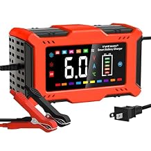 LiFePO4/Lead Acid Battery Charger Smart Battery Trickle Charger 12V 6A Automotive Battery Maintainer Desulfator Temp Compensation for Car Truck Motorcycle Lawn Mower Marine RV