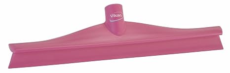 Vikan 71401 Rubber Polypropylene Frame Single Blade Squeegee, 16", Pink