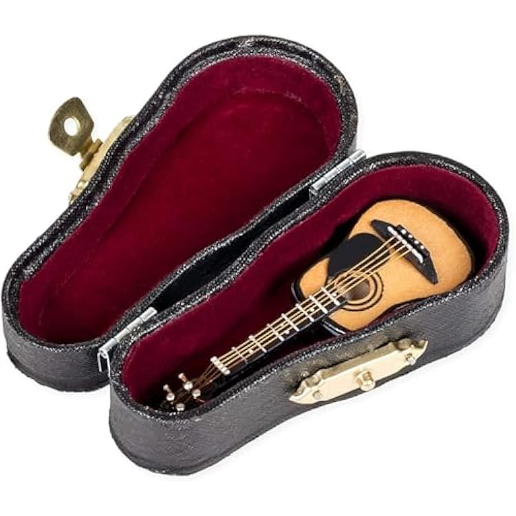 Broadway Gift Co. Classic Guitar Miniature Replica Wood Tone 1.5 x 3 Resin Stone Tabletop Figurine