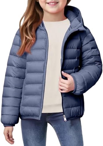 IAMAGOODLADY Girls Winter Jacket Years Long Puffer Coat With Hooded Coat Shiny Outerwear for Kids Winter Outwear