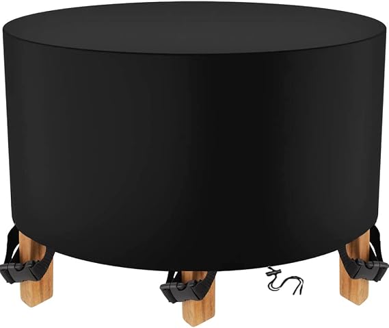 Cover for Garden Furniture Round Multi Size 600D Oxford Cover Garden Table Waterproof Windproof Cover Garden Furniture Protective Cover for Round Garden Table D x H 150 x 75 cm