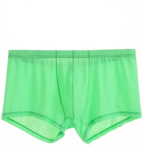 Mens Thong Underwear Ultra-Thin Ice Silk Transparent T Panties Low Rise Boxer Pouch Brief Breathable Bikini Short