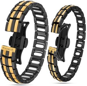 MagnetRX EllipseMAX Magnetic Bracelets for Couples 5X Strength 5,000 Gauss Titanium Bracelets for Men and Women His and Hers Matching Set