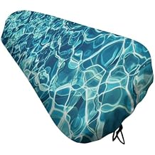 Blue Aqua Pool Water Bike Seat Cover Waterproof Bicycle Seat Cushion Cover with Drawstring Durable Outdoor Protection Bicycle Seat Protectors for City Mountain Road Bike
