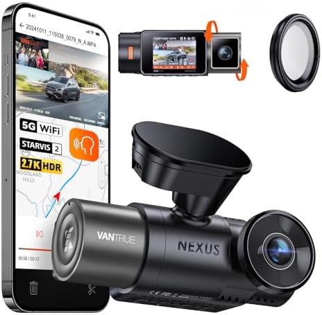 Bundle: Vantrue N2X Front Inside Dash Cam + CPL Filter Dual Dashcam, Infrared Cabin Camera, STARVIS 2, Parking Mode, GPS, WiFi Dash Cam for Rideshare Taxi Daily Drivers
