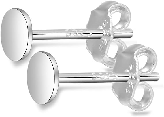 8pcs Adabele Real 925 Sterling Silver 3mm Pad Earring Posts 8pcs Backs