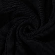 Cotton Waffle Fabric - Stretchy Waffle Fabric by The Yard Waffle Knit Spandex 62 inches Wide - Solid Colors - 1 Yard (Black)