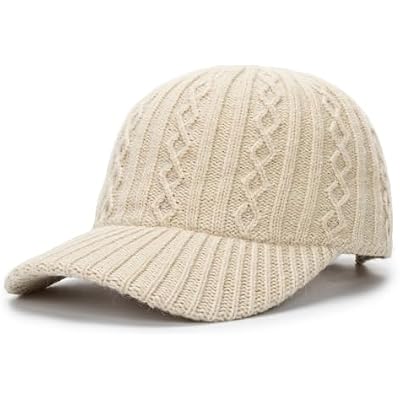 Winter Knit Beanie Baseball Cap - Womens Men Cold Weather Outdoor Warm Knitted Visor Hat