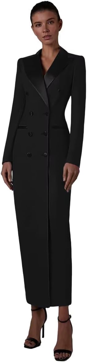 Women's Suit Blazer Women Tuxedo Dress Double Breasted Peaked Lapel for Wedding Cocktail Prom Party