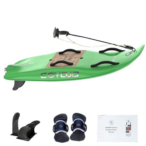 Water Scooter Electric Surfboard with Carbon Fiber Fins, 10KW Engine Jet Surfboard for Kids Adults Water Sports, Polymer Glass Fiber Material with 50AH Ternary Lithium Battery, 66  26.7  6.7in