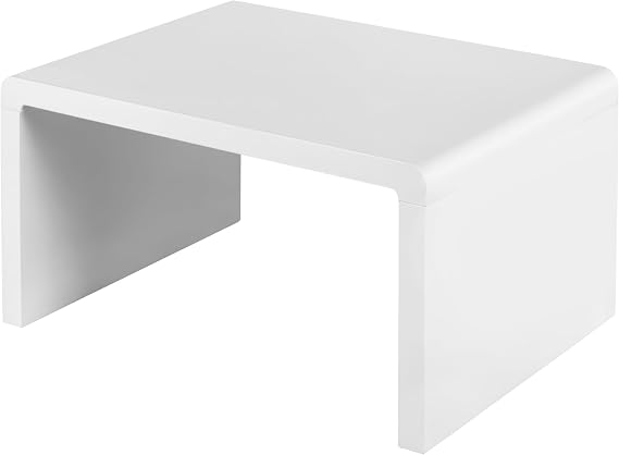Charles Jacobs White High Gloss Rectangular Coffee Table - Modern Home Minimalist Living Room - 80cm