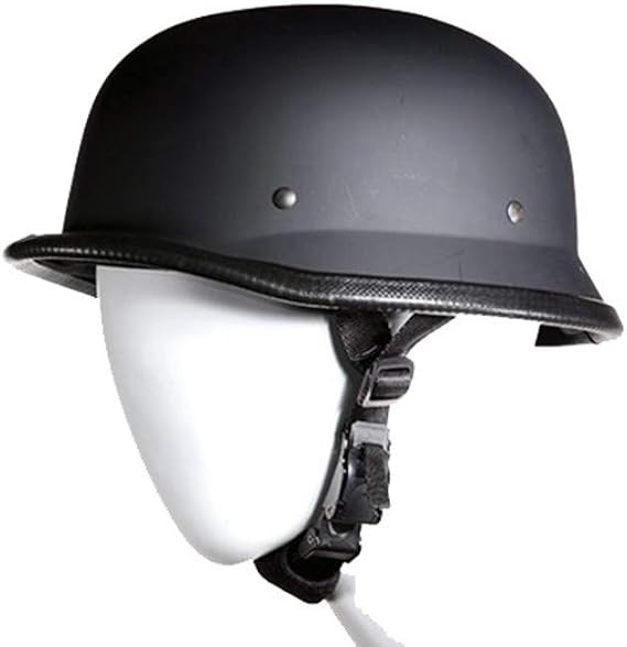 German Novelty Flat Black Motorcycle Biker Decorative Hat (2XL, Flat Black)