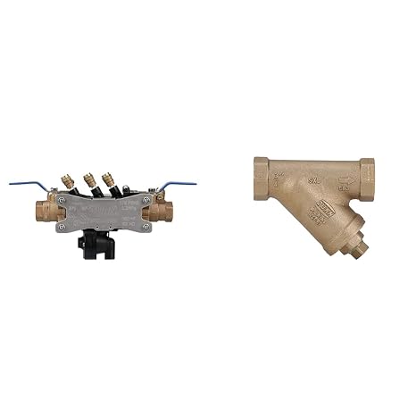 Zurn Wilkins 1-375 1" 375 Reduced Pressure Backflow Preventer and 3/4" SXL Cast Bronze Wye Type Strainer Bundle