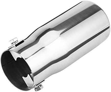 Exhaust Trim Car Exhaust Muffler Car Modification Stainless Steel Exhaust Pipe Rear Tailpipe End Neck Flat Exhaust System Modification (Home)