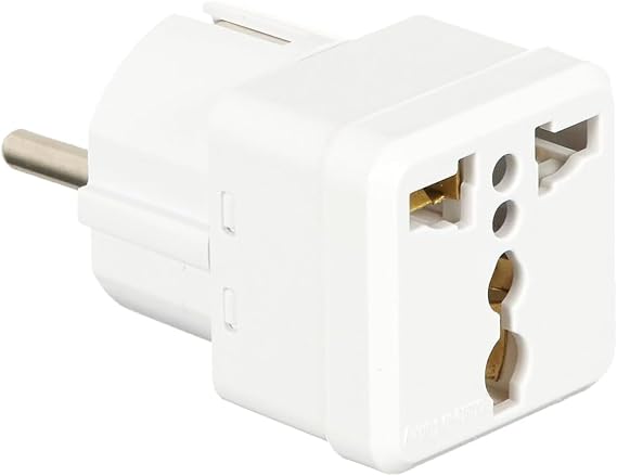 Orret Home Evrensel Adaptör Seyahat Fişi Beyaz AB Normu - 250V AC 10~16A İngiliz ve Amerikan Fiş Dönüştürücü Priz Adaptör