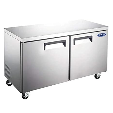 Adcraft GRUCRF-48 Grista Double-Door Undercounter Refrigerator, Stainless Steel, 115v