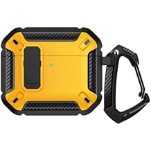 Case for AirPods 4 with Keychain, Support Wireless Charging Shockproof Protective Case for Apple Airpods 4th Generation 2024, Yellow