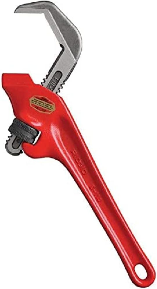 RIDGID 31305 Model E-110 9.5" Offset Hex Jaw Pipe Wrench, Red, Made in The USA