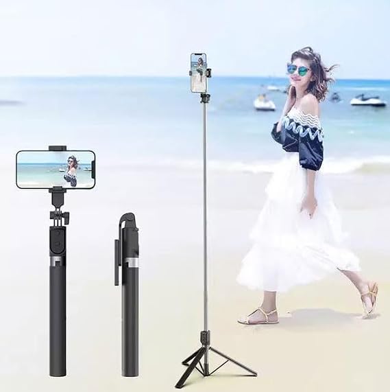 Coverzone Bluetooth Controlled Phone Tripod – Adjustable Height Selfie Stick, Desktop and Portable Design, P170 Suitable for Home, Studio, Holiday, Camping and Outdoor Shooting
