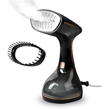 HubiCare Handheld Garment Steamer for Clothes - 1500W TurboSteam, 3 Steam Levels, 320ml Big Capacity, Strong Penetrating Steam, 20s Fast Heat-up, Steam Iron Fabric Wrinkle Remover (Black)