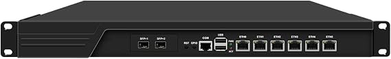 1U Firewall Appliance 10GbE, Mikrotik, OPNsense, VPN, 3th Gen Core I3 3110M, 3120M, RJ16, 6 x Intel 2.5GbE I226-V, 2 x SFP+ 82599ES 10GbE, 4G RAM, 64G SSD