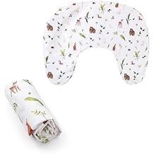 Boppy Nursing Pillow Cover - Soft, Hypoallergenic Washable Microfiber Bottle & Breastfeeding Pillow Covers (Redesigned Feeding Pillow Sold Separately) - Neutral Plants and Animals