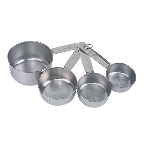 Dexam 17840994 Faringdon Set of 4 Stainless Steel Measuring Cups, 60, 80, 125, 250ml