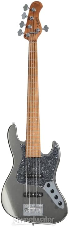 Sadowsky MetroExpress Vintage JJ 5-string Bass Guitar - Solid SIlver Metallic, Maple Fingerboard