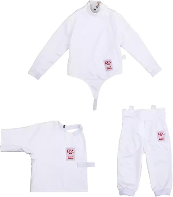 3-Piece Professional Fencing Suit, 350N Fencing Uniform Suit, for Foil/Epee/Sabre Daily Training, Right Hand(38#)