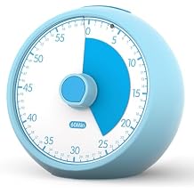 Conchstar Visual Timer for Kids 60-Minute - Countdown Timer with Optional Alarm, Focus Tool for ADHD & Autism, Time Management for Homework, Chores, Office, Kitchen, Teaching & Study Routines (Blue)
