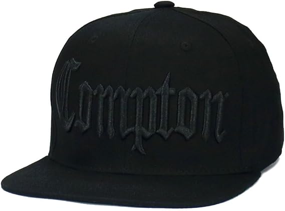 Compton Hat Cap 3D Embroidered Cotton Snapback Size Adjustable Flat Bill Baseball Cap