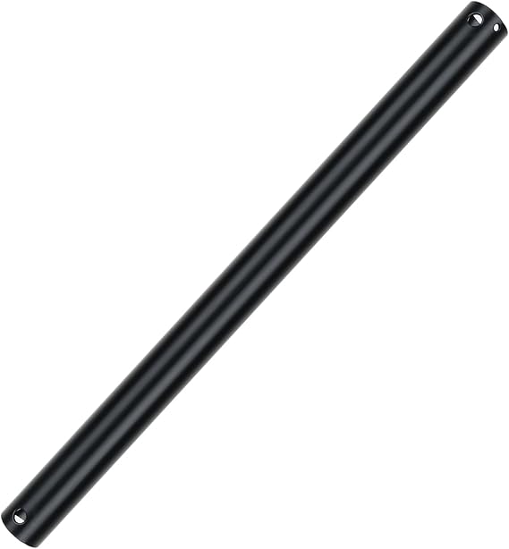 18 Inch Downrods for Ceiling Fans, Dia 1.02'' Ceiling Fan Extension Downrod in Matte Black, Unthreaded Ceiling Fan Extension Rod for Improved Airflow (Only Fan Booms No Threaded, No Extension Wire)