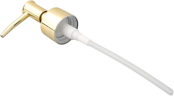 Metal Lotion Pump Dispenser Head 28/400 Thread Compatible With Shower Gel Soap Bottle For Bathroom Hotel Spa Use 11cm Tube(Bright gold)