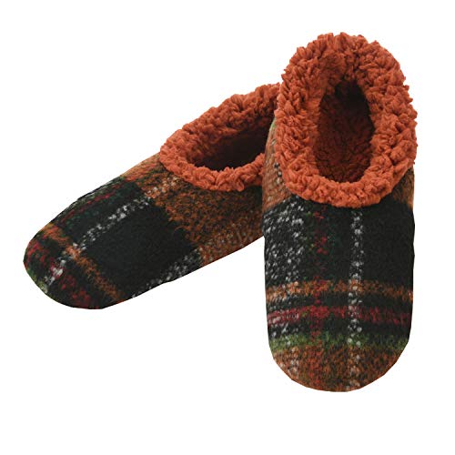 Snoozies Mens Slippers Indoor Plaid, Cord, or Camo, Sherpa Fleece-Lined Slippers Socks Non-Skid, Mens House Shoes, Male Gifts