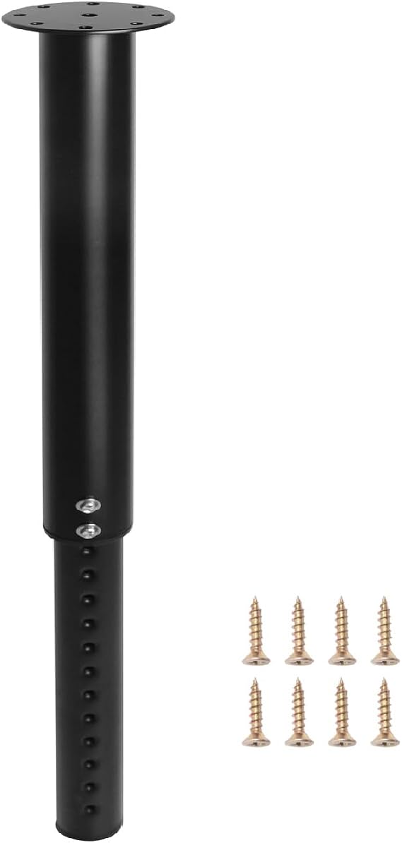 Adjustable RV Table Leg 21-36" Height, Telescoping Aluminum Pedestal Stand for Camper Dinette, Pontoon Boat, Travel Trailer, Van. Heavy Duty Office Desk Mount, Black DIY Replacement Parts