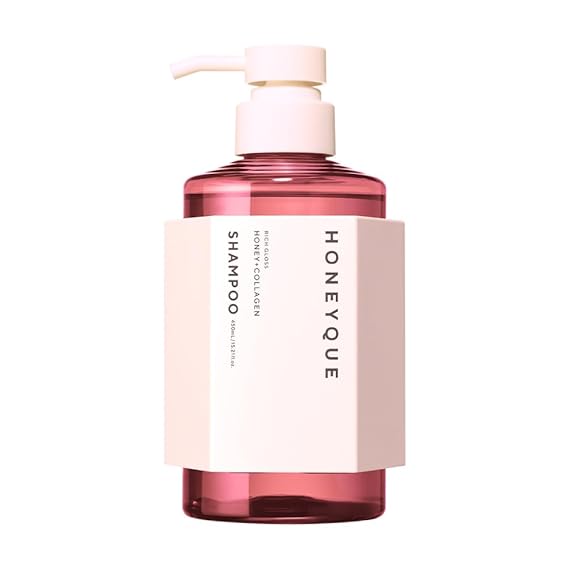 HONEYQUE Rich Gloss Honey + Collagen Shampoo 450ml/15.2 fl. oz | Moisturizing Shampoo for Damaged Hair | Hydrate & Shine with Organic Manuka Honey & Triple Collagen | Japanese Salon-Quality Hair Care
