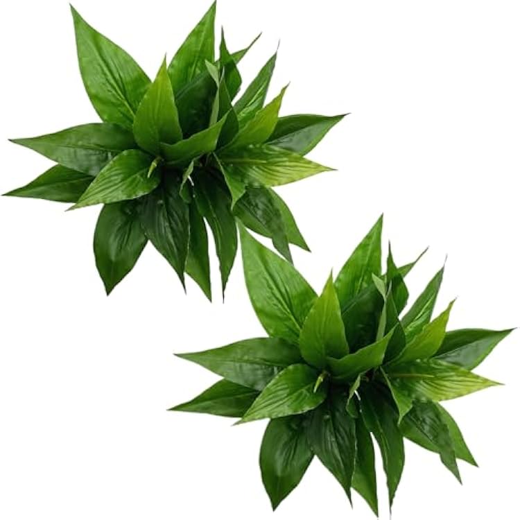 Artificial Agave Fake Plant, Faux Shrubs Bushes Plants for Indoor Outdoor Bedroom Garden Greenery UV Resistant Leaves Home Decor Wedding Party Office Planter Filler DIY Decoration Green 4 Pack