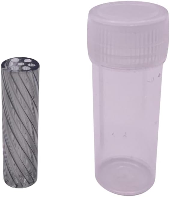 Grey Twisted Glass Filter Tips, Grey, 8mm x 30mm, Reusable Mouthpiece,