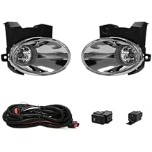 Compatible For QASHQAI J10 2011 2012 2013 DULIAS Car Front Bumper Fog Light Assembly Lamp Cover Chrome With Wire Switch Accessories