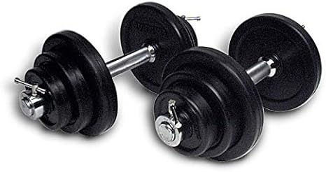 IVANKO Rubber-Encased 45 lb Adjustable Dumbbell Set (RUBIMO-45)